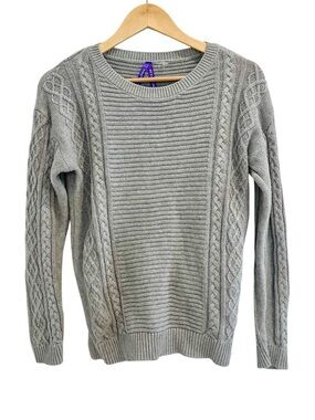 Seraphine Maternity Cable Knit Sweater Grey